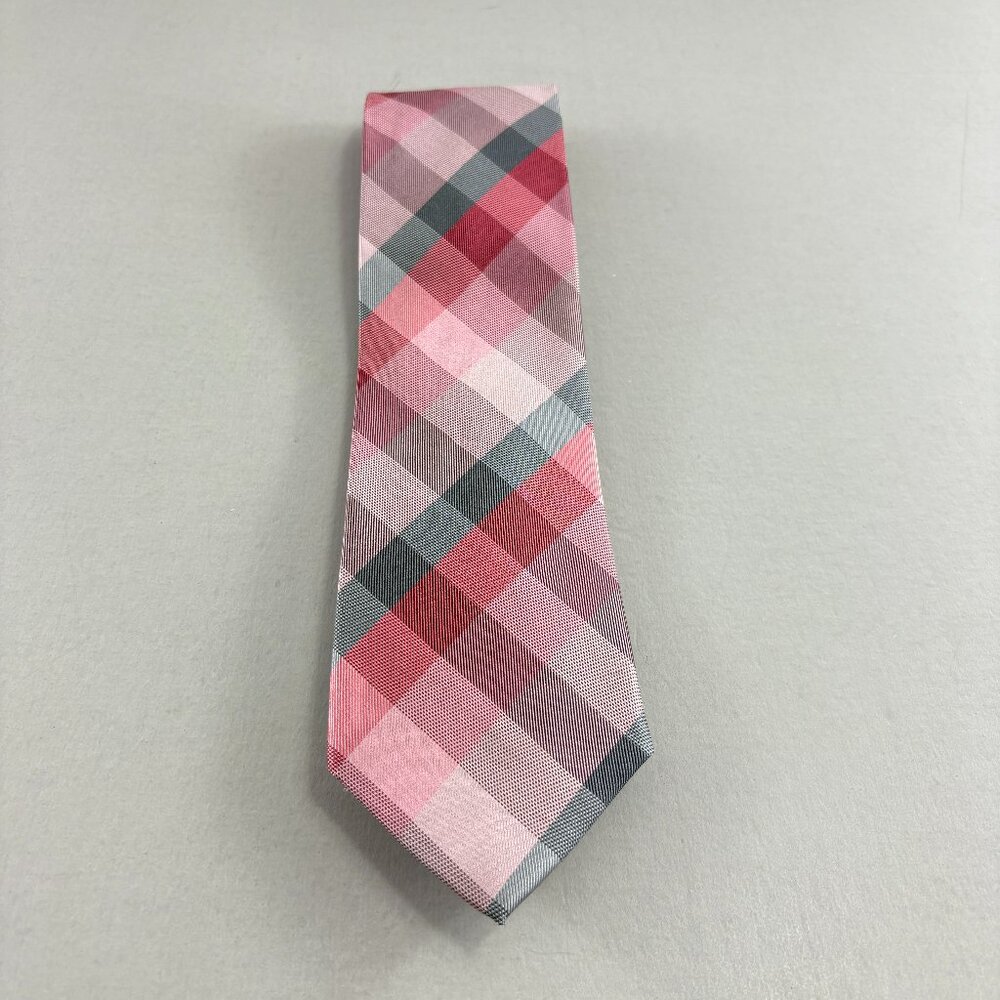 Van Heusen Pink / Gray Plaid  Men's Tie 3 1/4" x 58" NWT